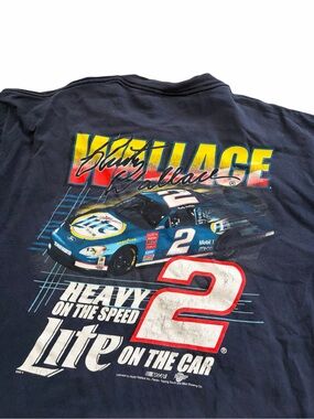 VTG NASCAR Rusty Wallace Racing Shirt Men’s XL 90s Double Sided Navy Blue